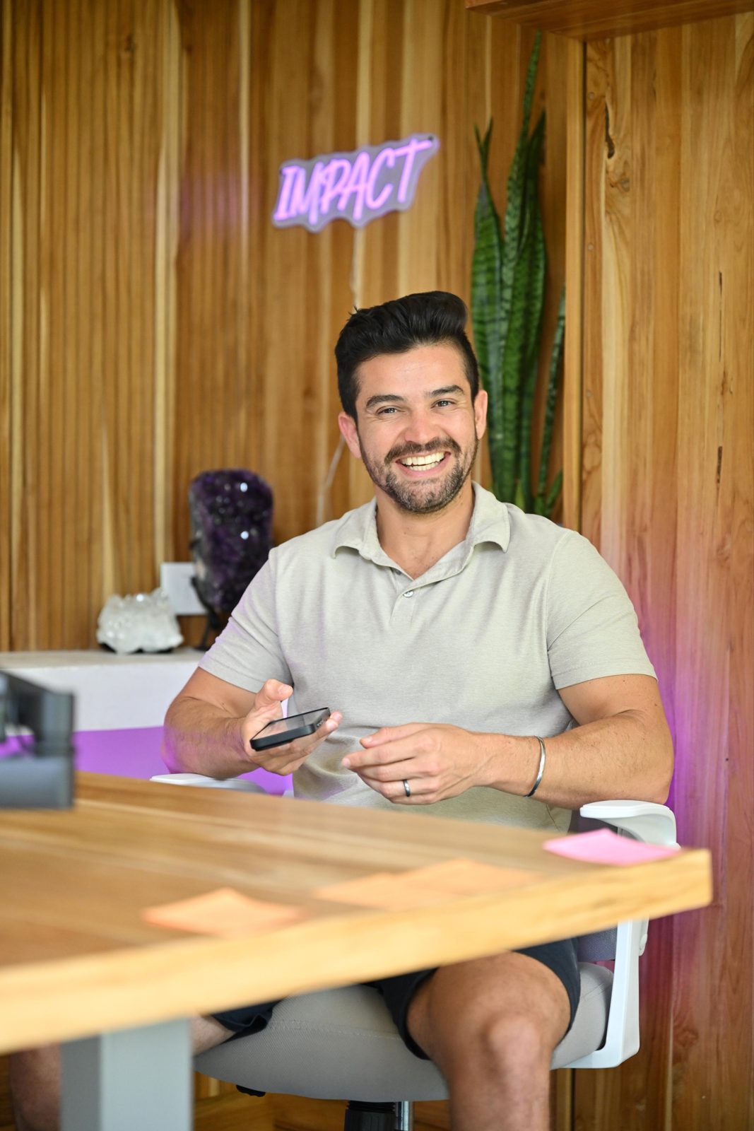 Zander Fryer at the High Impact office